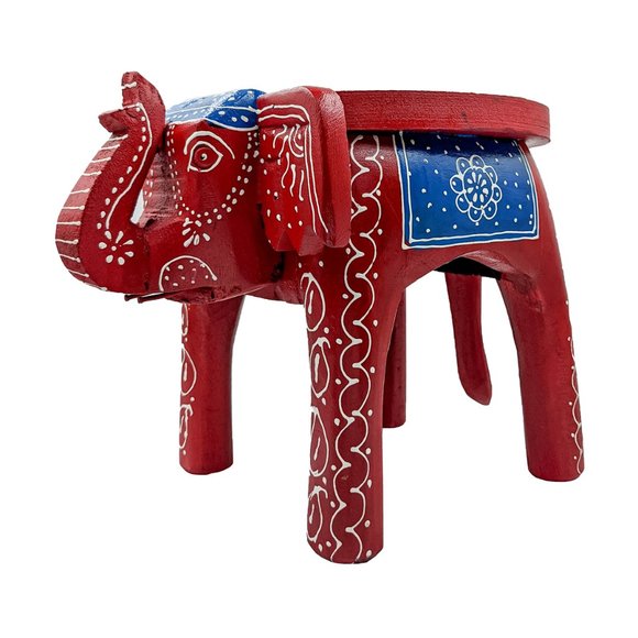 Handcrafted Wooden Elephant Table (10inch) - Picture 4 of 4